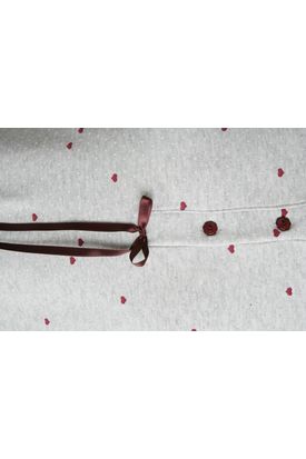 Λεπτό Βαμβακερό Απαλό Γκρί Μελανζέ Φούτερ Με Μικρή Μπορντώ Καρδούλα