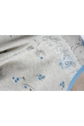 Γκρί Λεπτό Βαμβακερό Φούτερ Με Μικρό Βεραμάν Λουλουδάκι