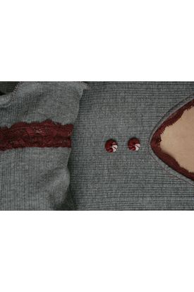 Ανάγλυφο Βαμβακερό Γκρί Σκούρο Μελανζέ