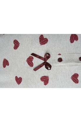 Βαμβακερό Λεπτό Φούτερ Με Μεγάλη Μπορντο Καρδούλα
